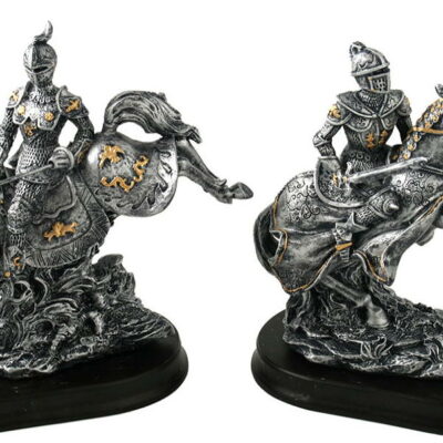 medievale a cavallo in resina