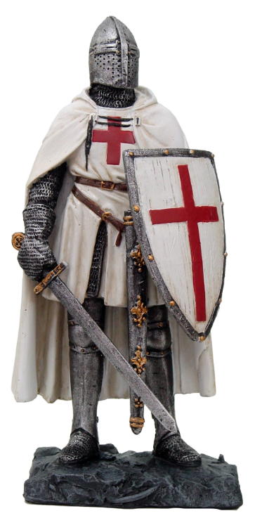 medievale templare con scudo e spada