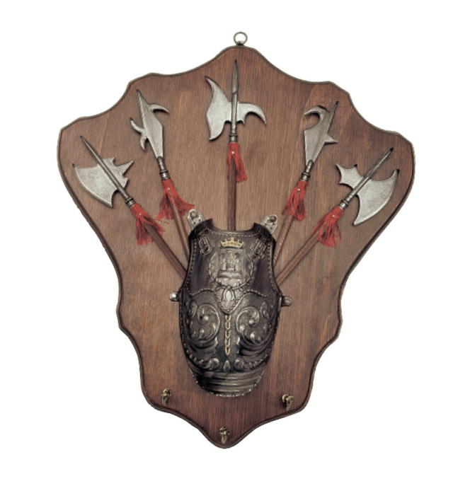 trofeo pannello con mini alabarde