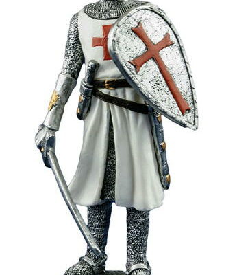 cavaliere templare con scudo e spada