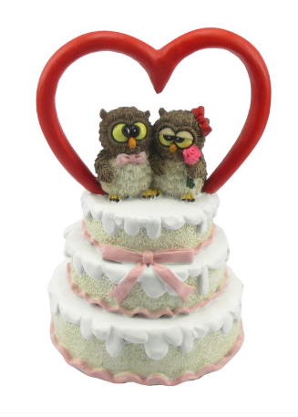 gufi sposi sulla torta