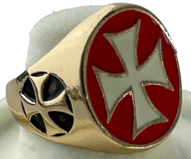 anello templare oro con croce