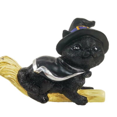 gattino nero fantasy con scopa
