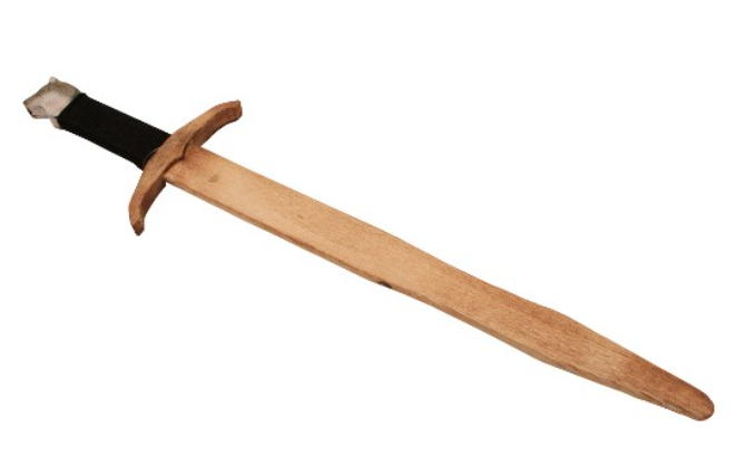 spada in legno con lupo cm 60