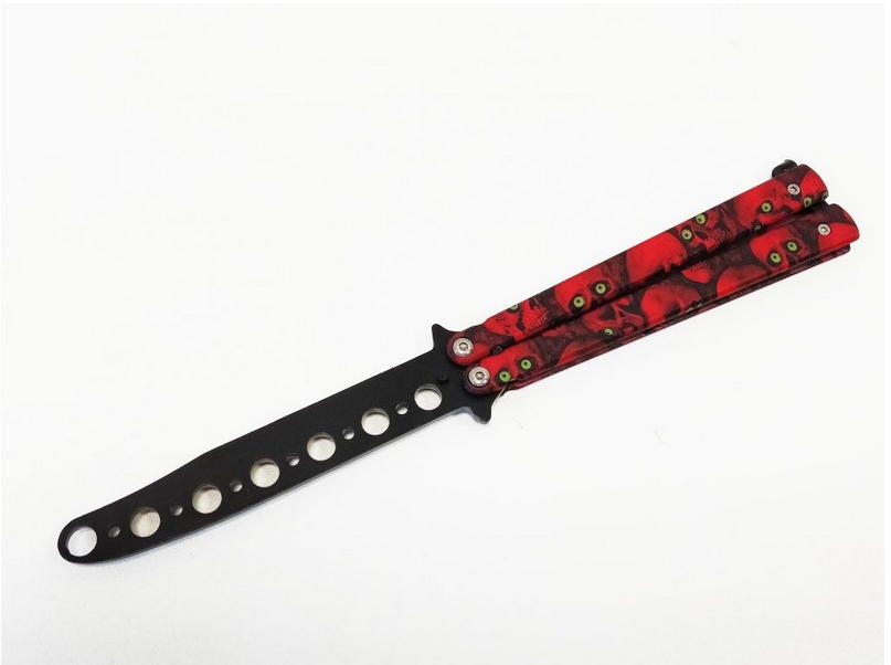coltello butterfly training red skull