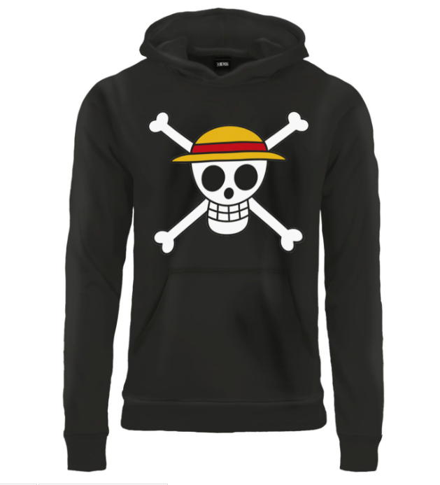 felpa one piece nera logo