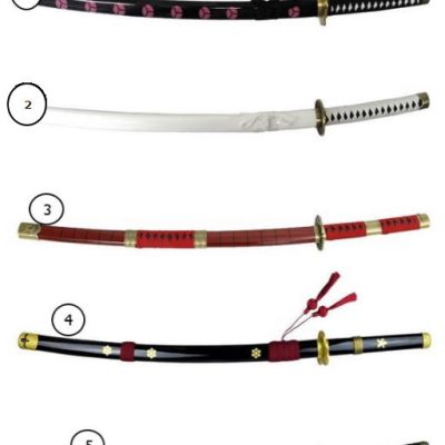 onepiece set 5 katane + 2 espositori (da tre e due posti)