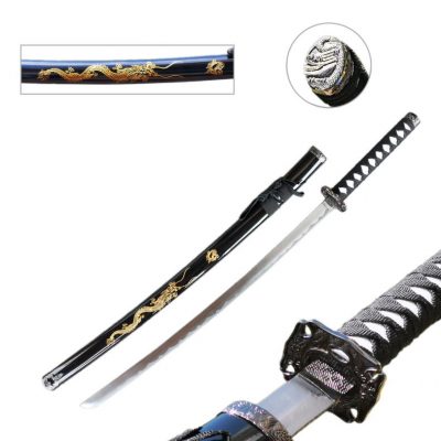 katana the gold dradon in black