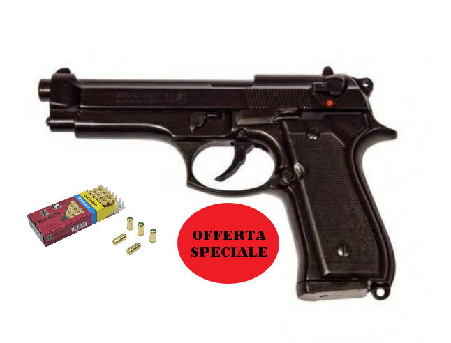 pistola 92 nera 9mm a salve + 50 ricarica