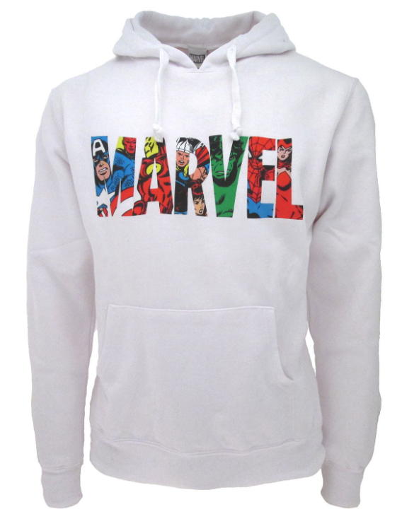 felpa marvel logo con personaggi