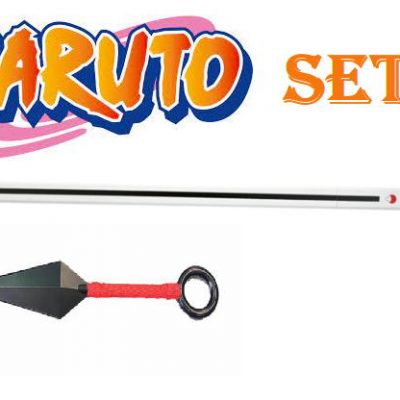 naruto set spada + kunai in metallo