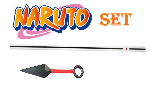 naruto set spada + kunai in metallo