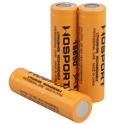 batterie ricaricabili wosport 18650 li-ion 3.7v x 1200mah  3 pezzi