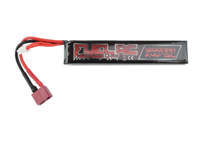 batteria li-po 7.4v x 1200mah 15c stick deans