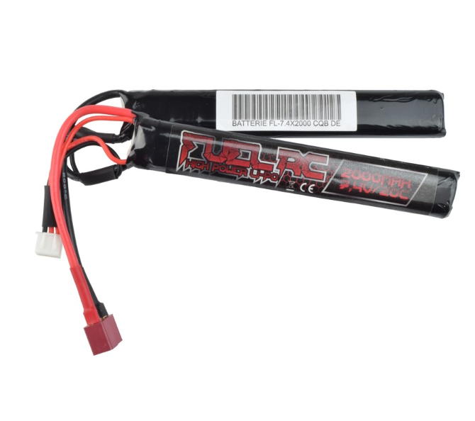 batteria li-po 7.4v x 2000mah 20c nunchuck connettore deans feul
