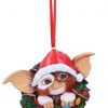 gremlins gizmo in wreath hanging ornament