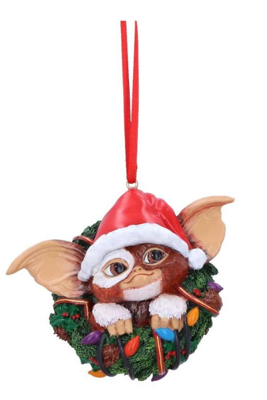 gremlins gizmo in wreath hanging ornament