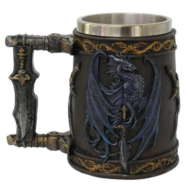 boccale drago fiamma marrone/blu