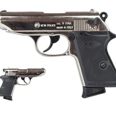 pistola a salve new police calibro 9mm silver