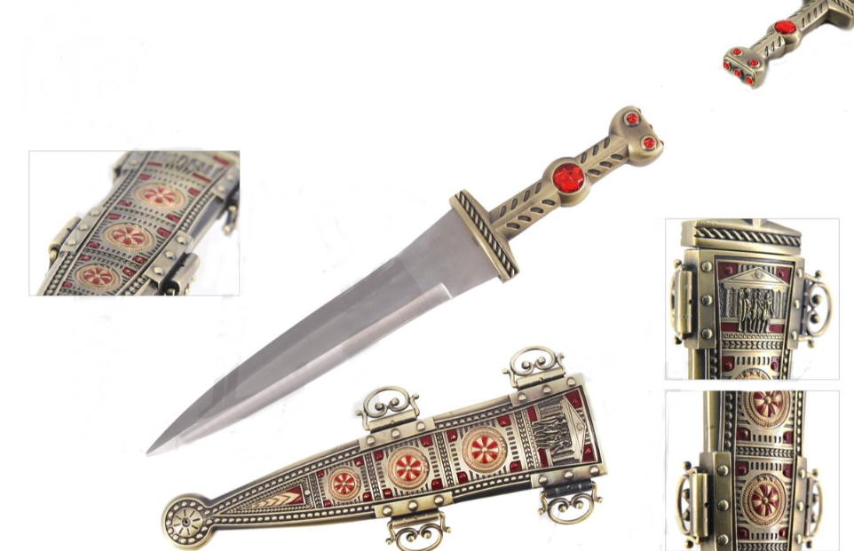 pugio greco/romano dorato