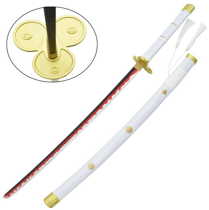 katana enma di zoro serie anime one piece white version in legno