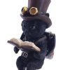 gatto steampunk con libro seduto