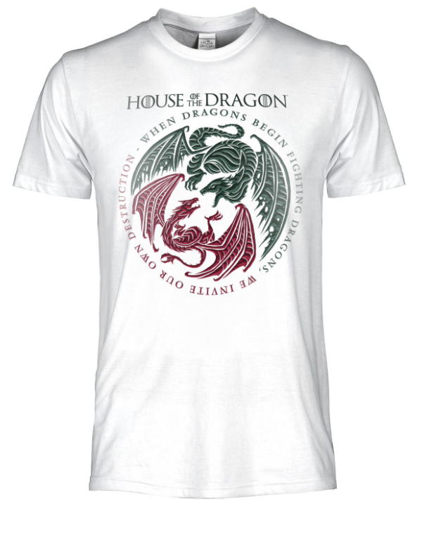 game of thrones-house of the dragon white t-shirt