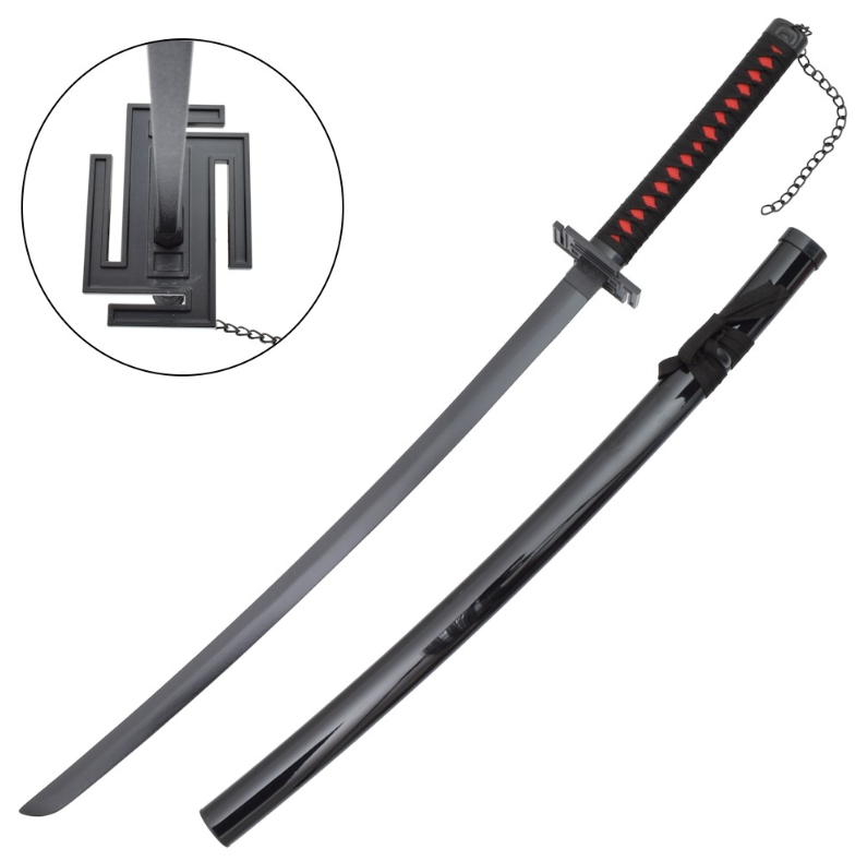 katana bleach bankai di ichigo kurosaki lama in legno