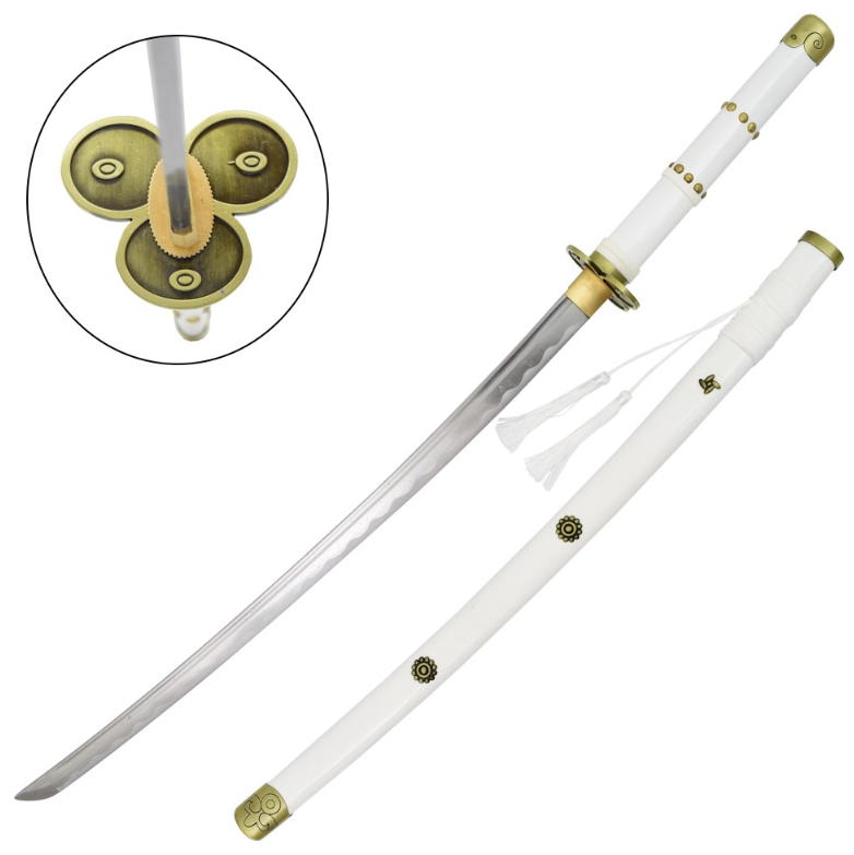 katana enma di zoro serie anime one piece white version artigianale katana enma di zoro serie anime one piece white version artigianale