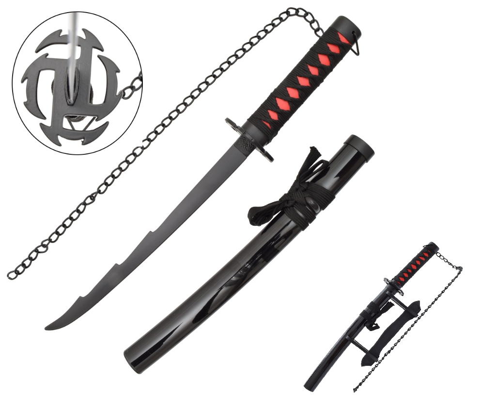 katana mini bleach ichigo evoluzione tensa zangetsu – lama in metallo