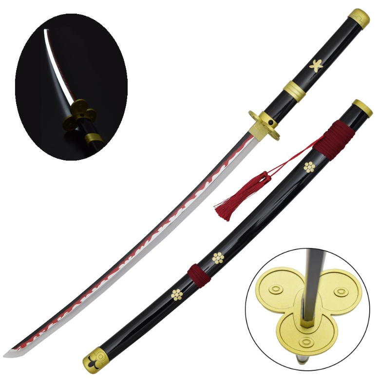 one piece:katana enma black con illuminazione led !