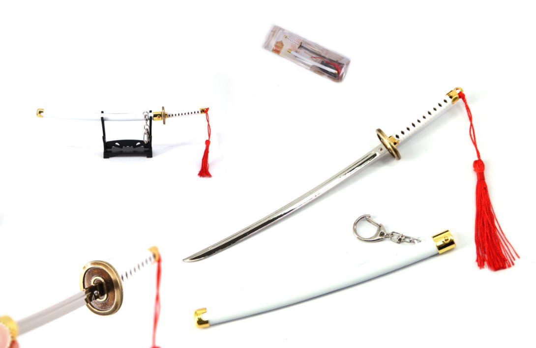 katana mini portachiavi one piece zoro wado con espositore