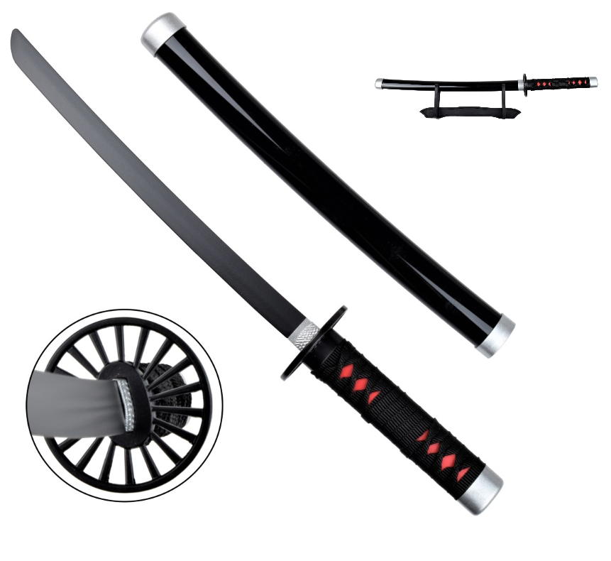 katana mini demon slayer di tanjiro kamado – lama in legno