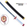 katana mini demon slayer di giyu tomioka blu blade – lama in legno