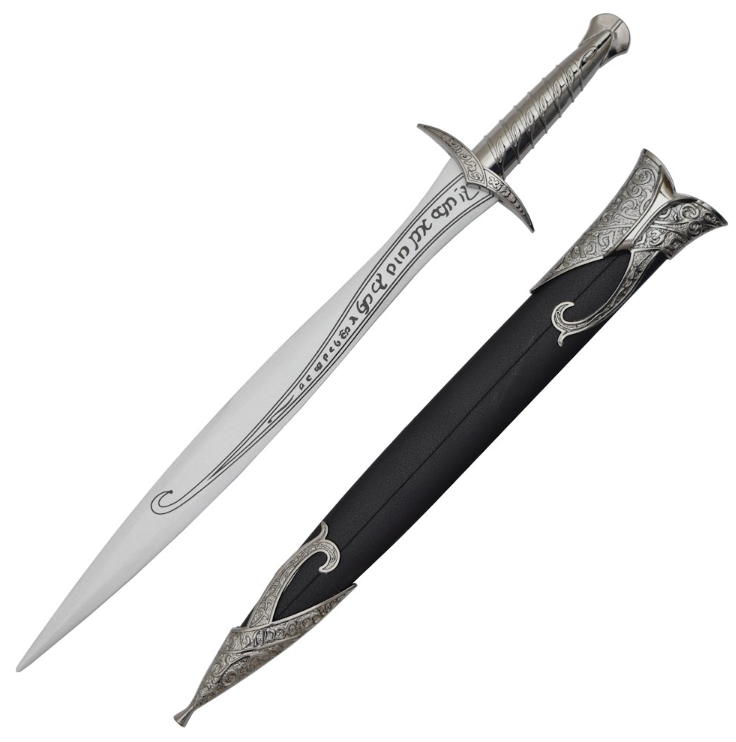 il signore degli anelli :pungolo frodo fodero nero lama in legno