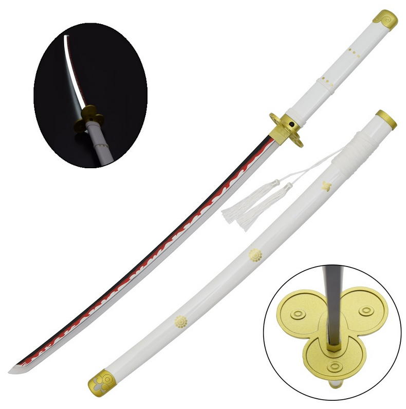 katana enma di zoro one piece lama in legno con illuminazione led