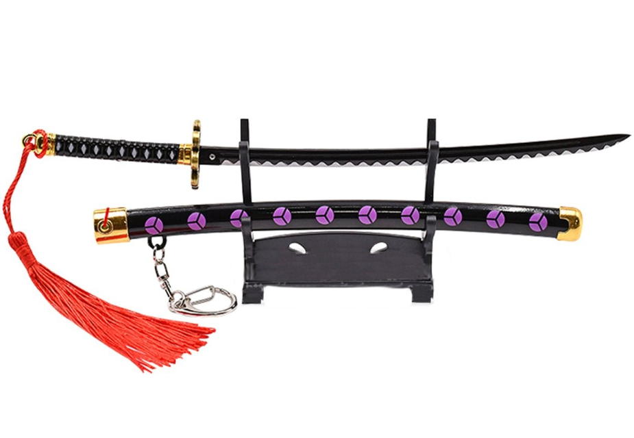 katana mini portachiavi one piece zoro shusui con espositore
