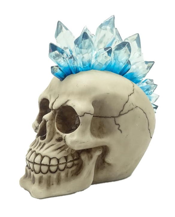 teschio cresta cristallo con luce led
