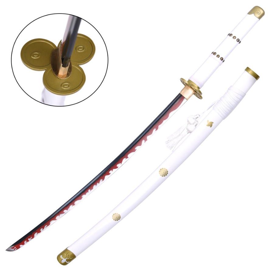 katana enma zoro roronoa deluxe one piece artigianale white