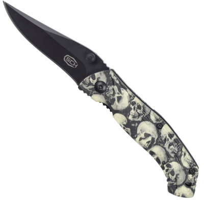coltello tascabile con teschi