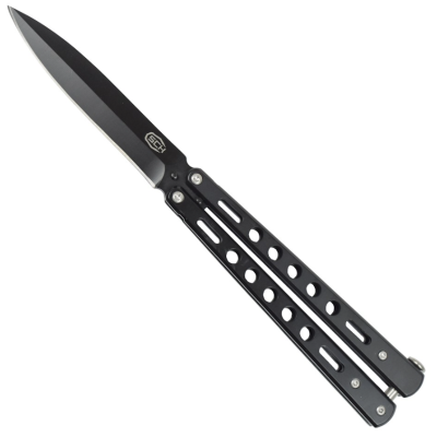 coltello butterfly nero fori tondi