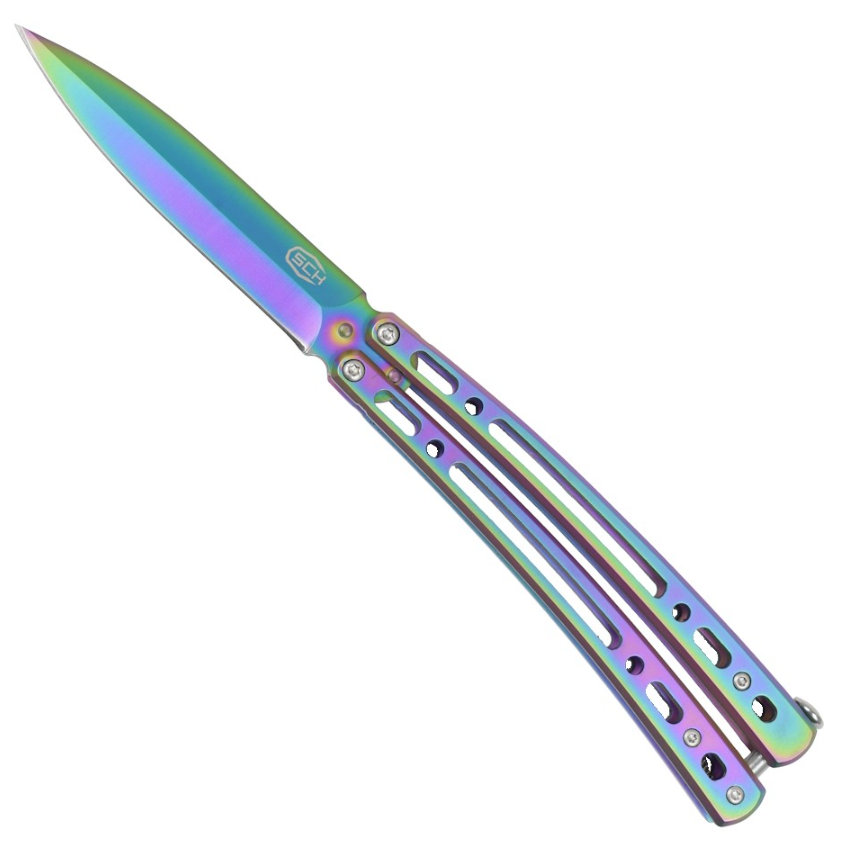 coltello butterfly rainbow fori verticali