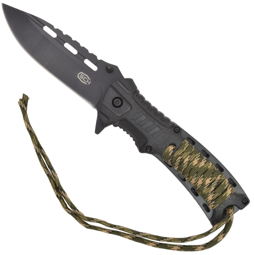 coltello tascabile con paracord