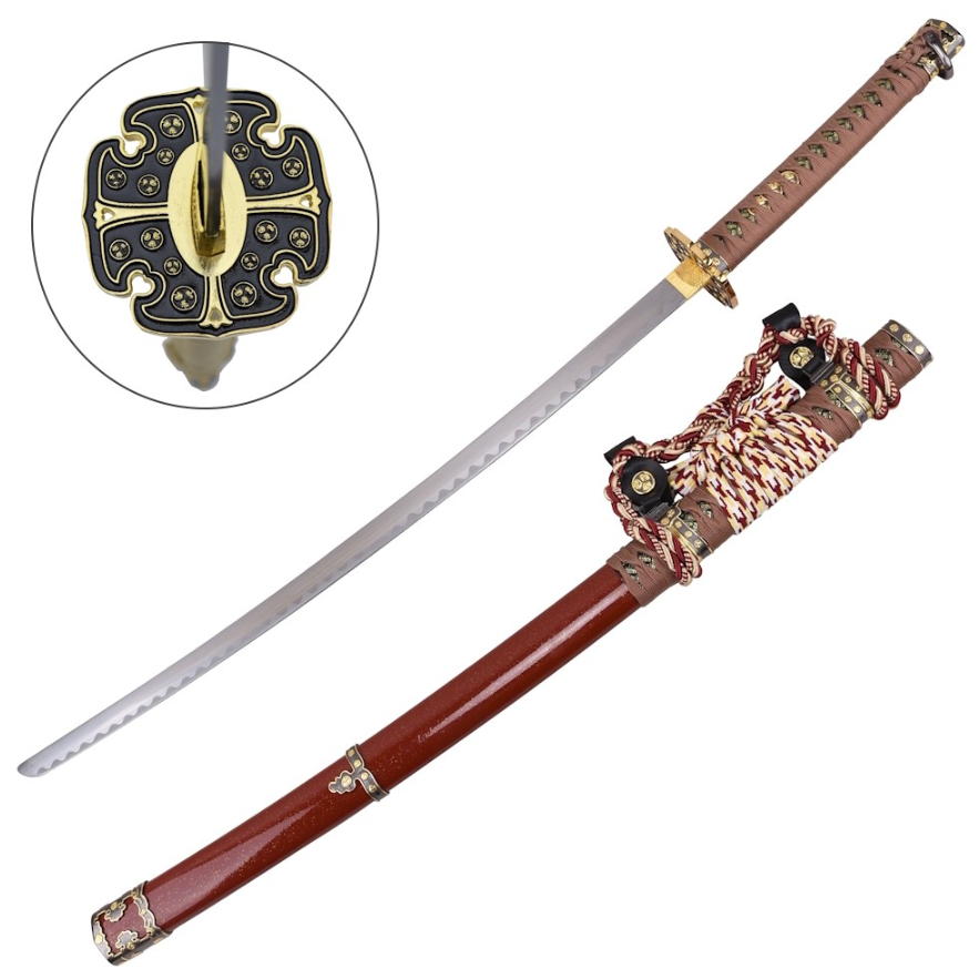 katana traditional red japan