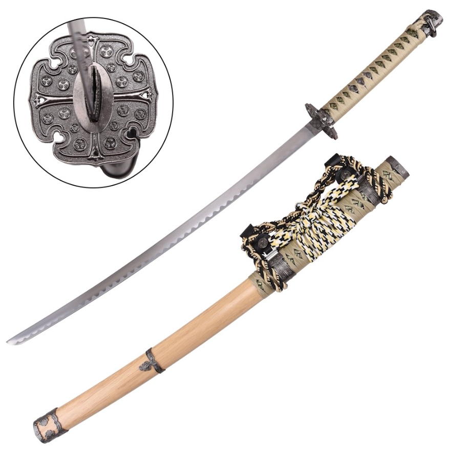 katana traditional japan tsuba silver