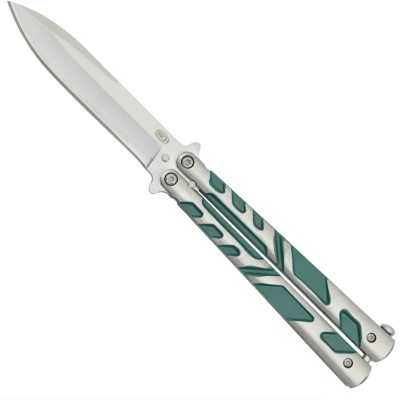 coltello butterfly righe verde acqua