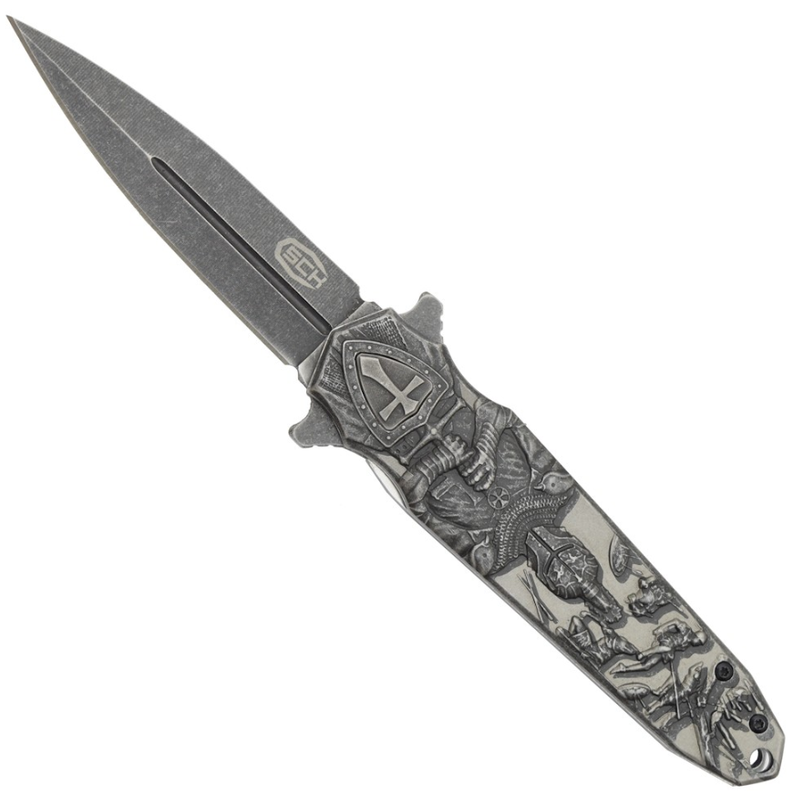 coltello tascabile con cavaliere