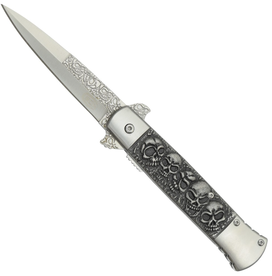 coltello tascabile con teschi