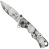 coltello tascabile con teschi bianchi