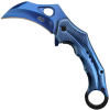 coltello karambit blu elettrico